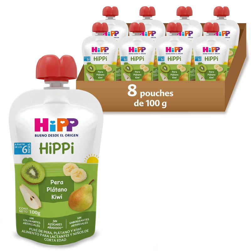 HiPP - 8 Pack - Pouch Papilla Kiwi, Pera y Plátano