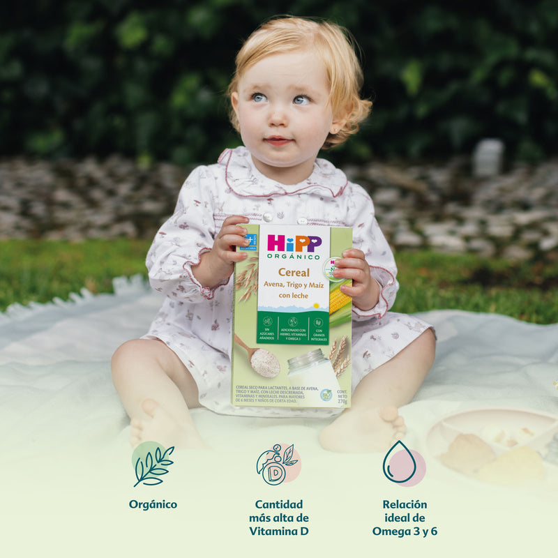 Cereal HiPP Orgánico: Avena, Trigo, Maíz