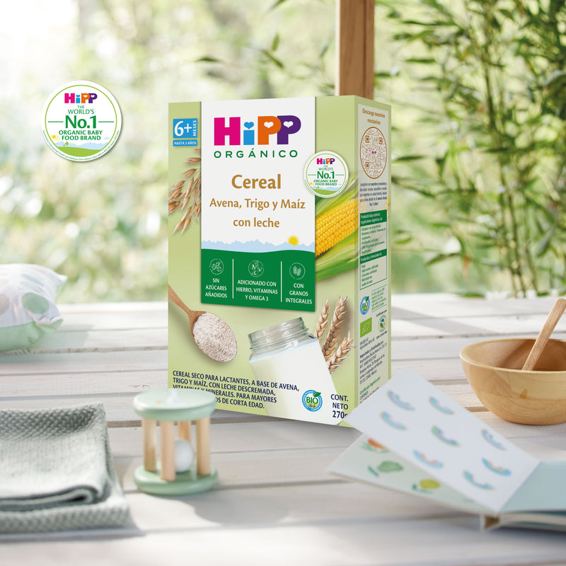 Cereal HiPP Orgánico: Avena, Trigo, Maíz