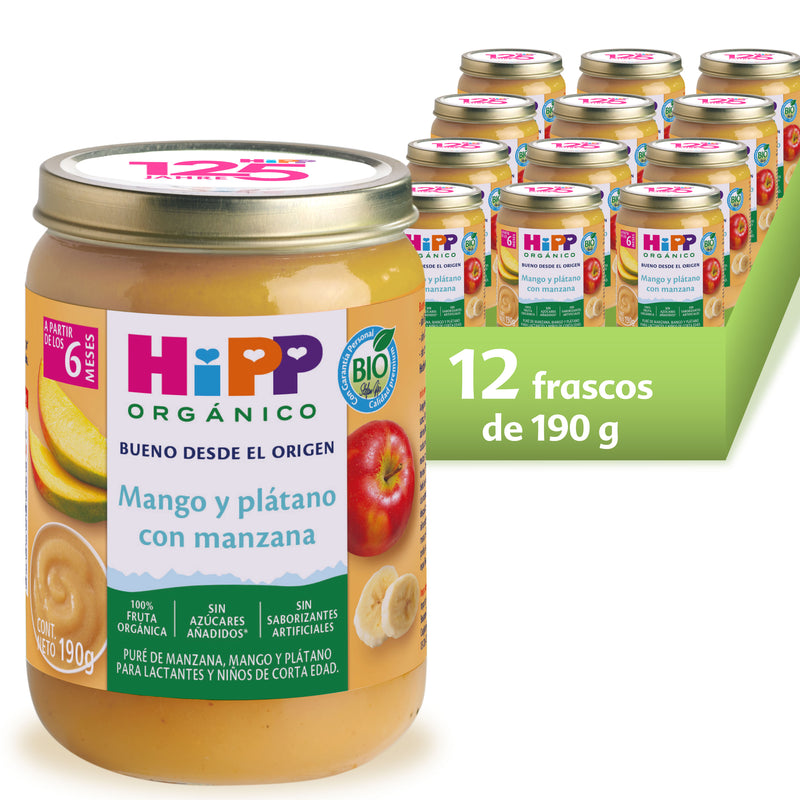 HiPP - Papilla Orgánica de Mango y Plátano con Manzana