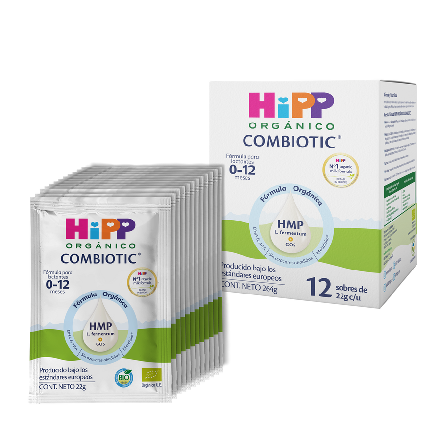 HiPP - Travel Pack 12 sobres (22g c/u) - Fórmula HiPP Orgánico Combiotic Etapa 0 a 12 meses