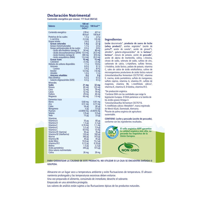 HiPP - Travel Pack 12 sobres (22g c/u) - Fórmula HiPP Orgánico Combiotic 0-12 meses