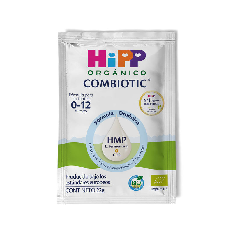 HiPP - Travel Pack 12 sobres (22g c/u) - Fórmula HiPP Orgánico Combiotic Etapa 0 a 12 meses