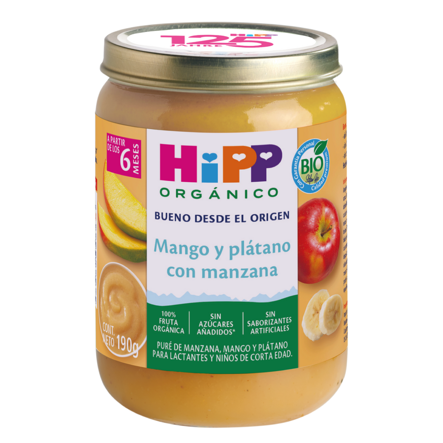 HiPP - 6 pack - Papilla Orgánica de Mango y Plátano con  Manzana