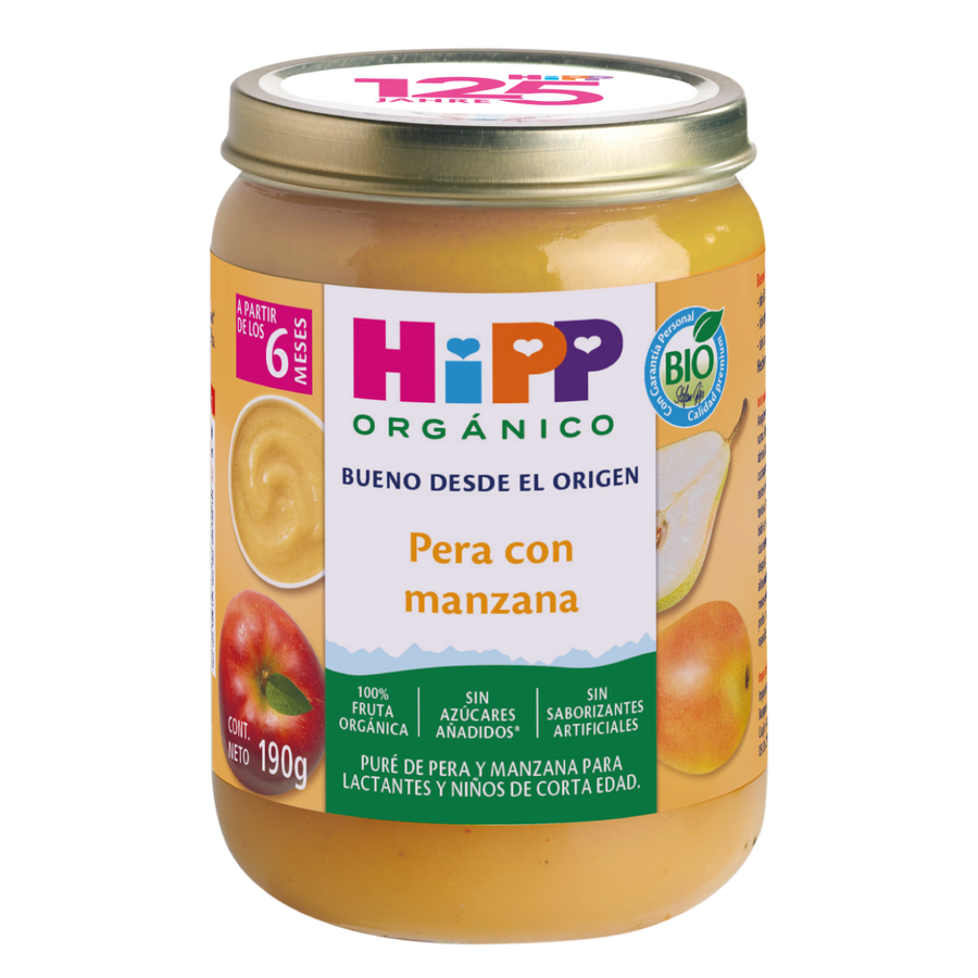 HiPP - 6 Pack - Papilla Orgánica Pera con Manzana