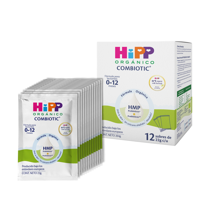 HiPP - Travel Pack 12 sobres (22g c/u) - Fórmula HiPP Orgánico Combiotic 0-12 meses