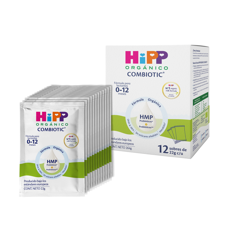 HiPP - Travel Pack 12 sobres (22g c/u) - Fórmula HiPP Orgánico Combiotic 0-12 meses