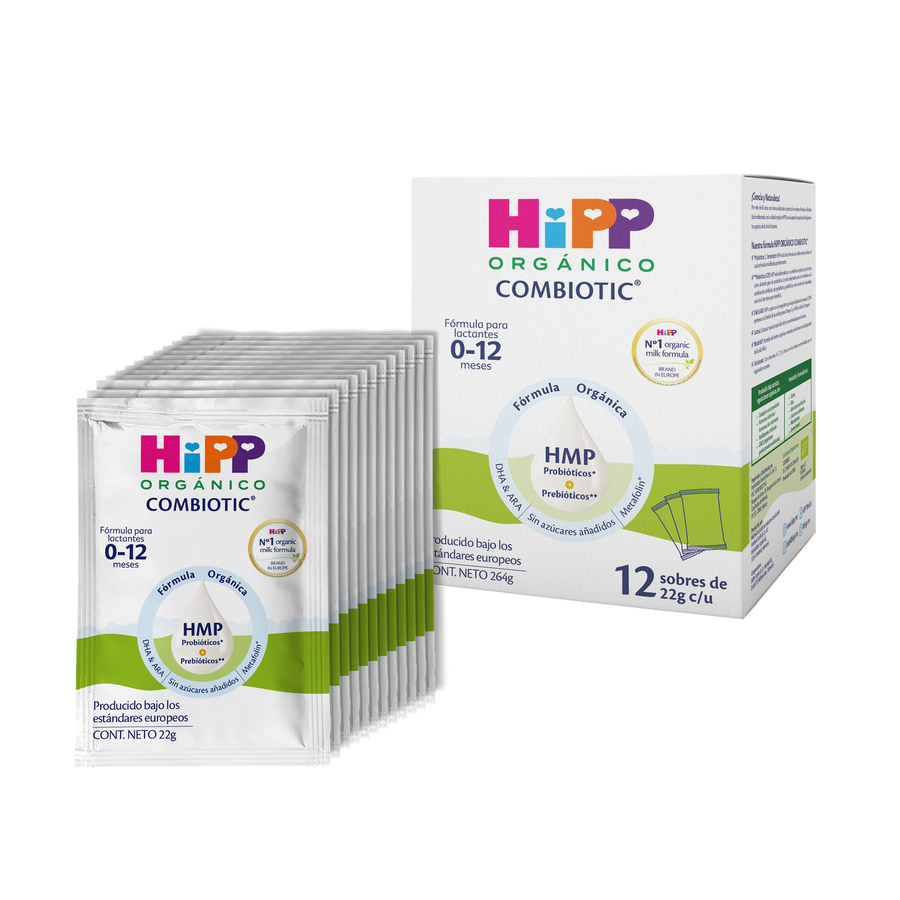 HiPP - Travel Pack 12 sobres (22g c/u) - Fórmula HiPP Orgánico Combiotic 0-12 meses