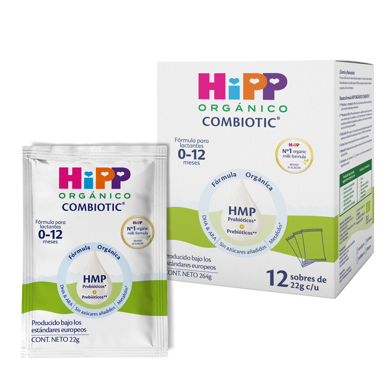 HiPP - Travel Pack 12 sobres (22g c/u) - Fórmula HiPP Orgánico Combiotic 0-12 meses