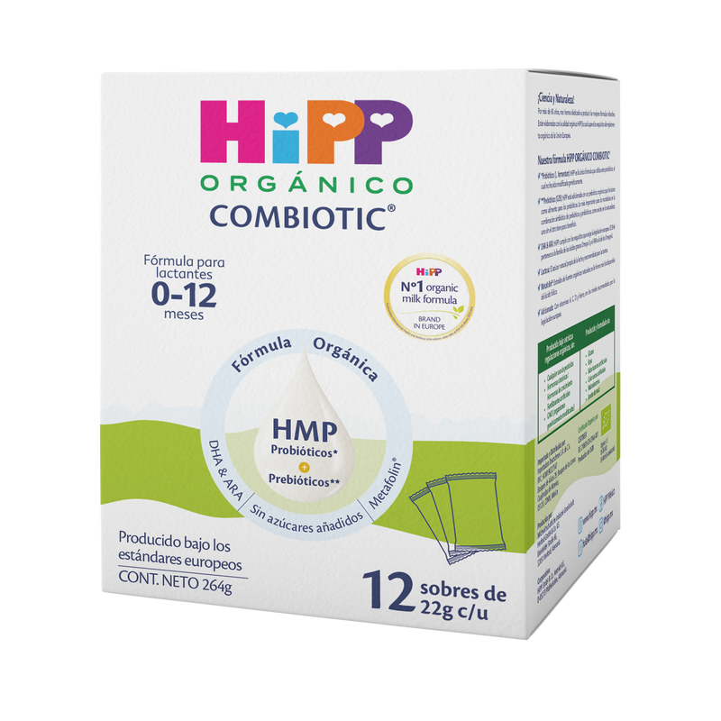 HiPP - Travel Pack 12 sobres (22g c/u) - Fórmula HiPP Orgánico Combiotic 0-12 meses