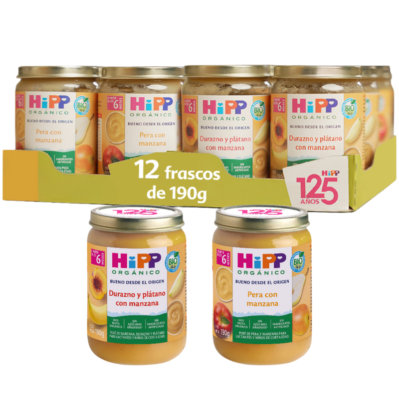 HiPP - Pack Durazno - Pera