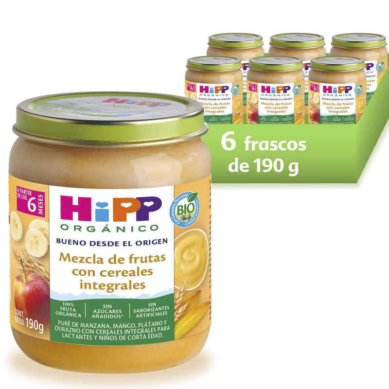 HiPP - Papilla Orgánica de Mix de Frutas con Cereales Integrales