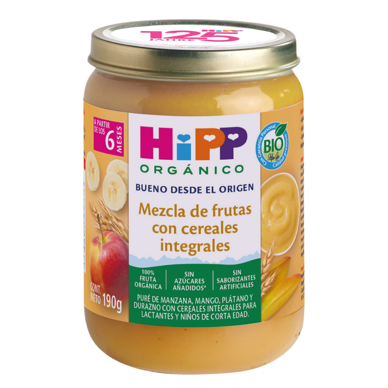 HiPP - Papilla Orgánica de Mix de Frutas con Cereales Integrales