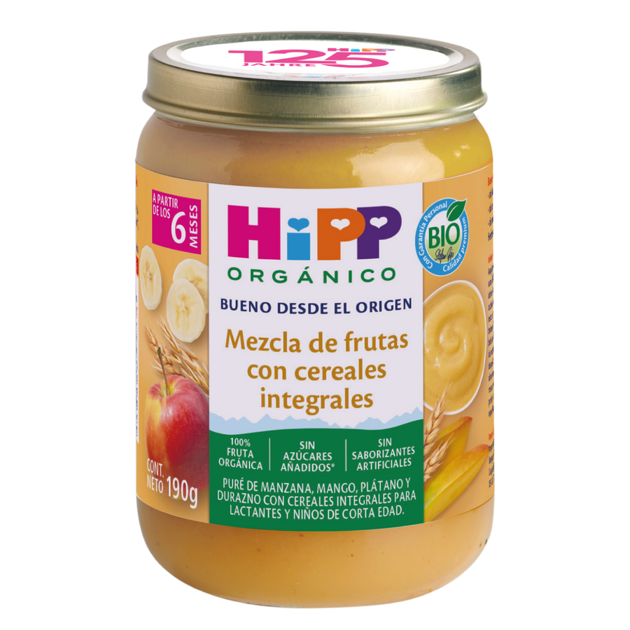 HiPP - Papilla Orgánica de Mix de Frutas con Cereales Integrales