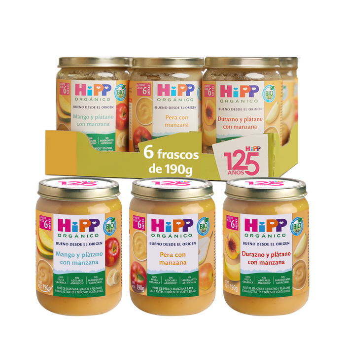 HiPP - 6 Pack Mezclado de Papillas Orgánicas HiPP