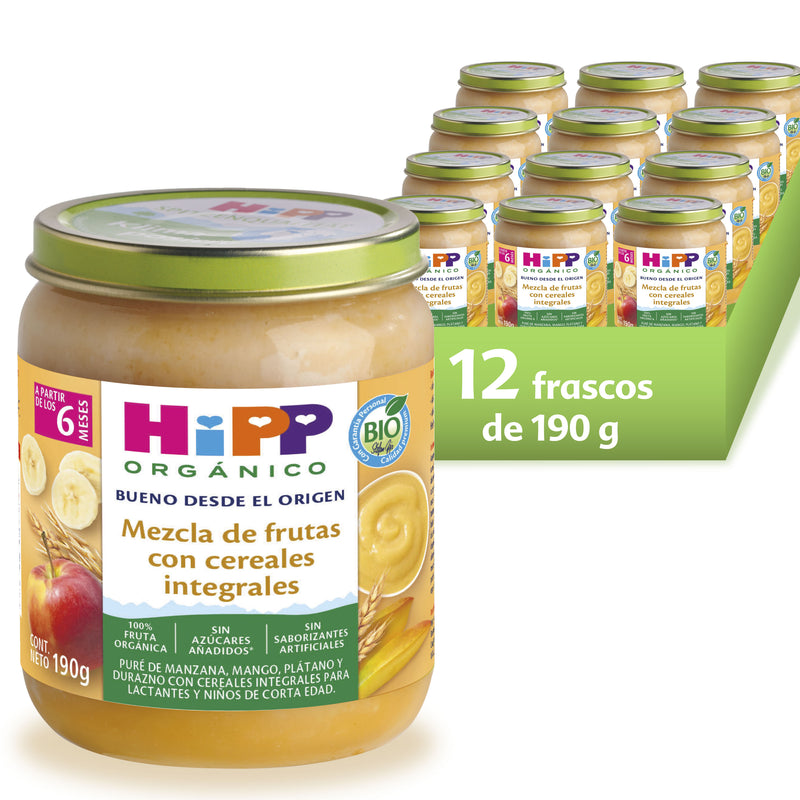 HiPP - Papilla Orgánica de Mix de Frutas con Cereales Integrales