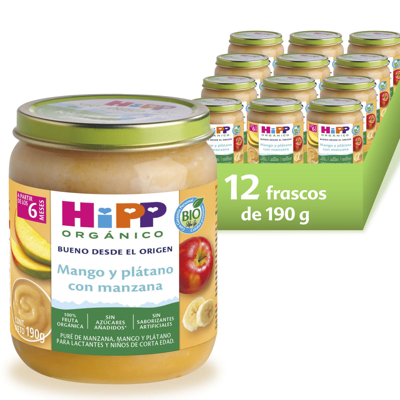 pure de mango platano  y manzana